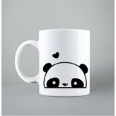 Sevimli Panda Baskı Kupa Bardak - Beyaz - 300 cc