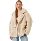 Shade Çift Cepli Oversize Peluş Mont, 60261097