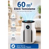 Shark 60 M² Hepa Filtreli 5 Yıl Filtre Ömürlü Akıllı Sensörlü Koku Giderici Hava Temizleyici Beyaz Wi-Fi Uygulama Karbon