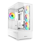 Sharkoon AK6 RGB Panoramik Cam ATX Beyaz Gaming Bilgisayar Kasası