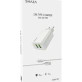 SHAZA 2.4A Seyahat Şarj Adaptörü + Type C Kablo