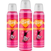 She Is Fun 3x150 ml Kadın Sprey Deodorant