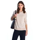 SHERIN Camel Bisiklet Yaka Çizgili Bluz