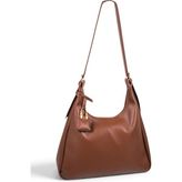 Shine And Dazzle Kadın Taba Suni Deri Hobo Omuz Çantası Mini Aksesuarlı Ayarlanabilir Askılı - 38x27x10