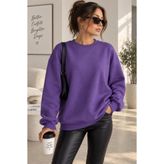Shine Stone Kadın 3 İplik Oversize Basic Sweatshirt Bisiklet Yaka Rahat Kalıp