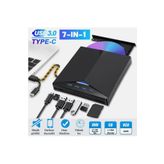 SHIPMENT Çok Fonksiyonlu 7 in 1 USB 3.0 Type-C Harici DVD RW CD Sürücü Yazıcı Okuyucu Oynatıcı Optik Sürücü