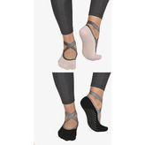 Shocks Simli Pilates Çorap - Siyah - Pembe - 36 - 40