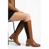 Shoegar Risan Taba Cilt Topuklu Çizme