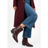 Shoegar Yofu Bordo Cilt Topuklu Bot