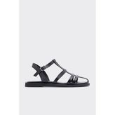 Shoemark Mayra Siyah Deri Kadın Sandalet
