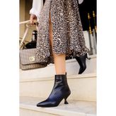 Shoemark Miranda Siyah Cilt Kadın Bot