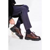 Shoetyle 115-K534 Kahverengi Hakiki Deri Bağcıklı Erkek Günlük Ayakkabı
