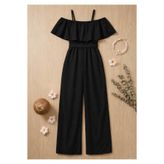 shop Kız çocuk dokuma kuşak bağlamalı tulum pantolon