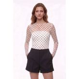 Shopping Shop Puantiyeli Tül Bluz EKRU