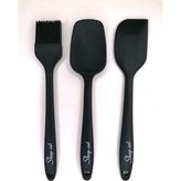 Shopset Isıya Dayanıklı Yanmaz Yapışmaz Silikon Spatula Seti 3 Parça Spa-Siyah-3 - 21
