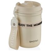 Shotay Strow Çelik Termos Mug 410ML Krem - 420 ml