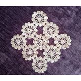 Sıa El İşi Dantel Çiçekli Tığ İşi Bej 16X17cm