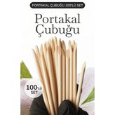 Sibelon Portakal Çubuğu 100'lü Set – Ahşap Tırnak Eti Itici Manikür Pedikür Seti