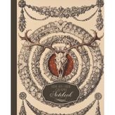 Side-By-Side Graph Notebook: Notebook with 5x5 Graph & Lined Split Pages for Notes, Sketching, Math & Designing with 108 Cream Pages & Vintage Antler Pattern Cover