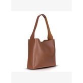 Siena Minimal Tote – Warm Camel Hakiki Deri Geniş Askılı Kadın Omuz Çantası