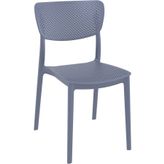 Siesta Koyu Gri Mutfak Balkon Salon Bahçe Cafe Lucy Plastik Contract Sandalye