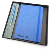 Signator Codex N267 İsme Özel Defterli Set, Mavi Kalem + Mavi Defter, Hediyelik Kutu
