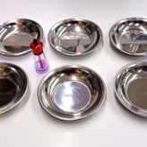 Sihirli Tuzluk Hediye 6 Adet 16cm Paslanmaz Çelik Çukur Yemek Tabağı Dubleporsyon Garanti Metal Abak