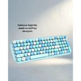 Şık Retro Daktilo Stili Kablosuz Klavye Mouse Seti