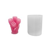 Silikon 3D 6 Güllü Çiçek Buketi Mum Kalıbı