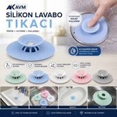 Silikon Lavabo Tıkacı Basmalı Süzgeçli Evye Küvet Gider Tıkacı Koku Önleyici