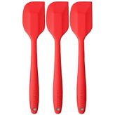 Silikon Spatula Seti Kırmızı Büyük Boy Yanmaz Çizmez