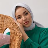 Silk Home Gümüş Düz Renk Twill Eşarp