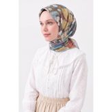 Silk Home Soft Eşarp Flower Koyu Gri