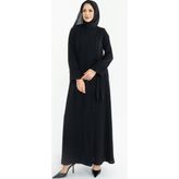 Silve Dubai İpeği Abaya Siyah -1012