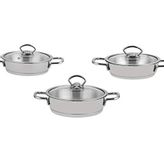 Silver 6 Parça Paslanmaz Çelik Sahan Seti (16-18-20 cm)