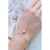 Silver Pembe Doğal Taşlı Yonca Şahmeran