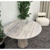 Silver - Silver Traverten Yemek Masası - Gümüş