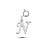 Silveranka 925 Ayar Gümüş N Harfi Kolye Ucu - Charm