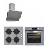 Silverline 3420 - CS5335S01 - BO65E4S01 3'lü Gri Ankastre Set