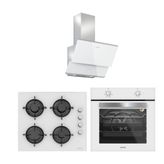 Silverline 3490 Oslo Beyaz Cam Ankastre Set
