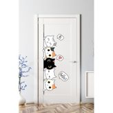 Sim Tasarım Sevimli Kediler Kapı Duvar Çocuk Odası Sticker - Sm210