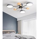 Sima Avize Simaavize Modern Ahşap Detaylı Led Avize Gri 3'lü