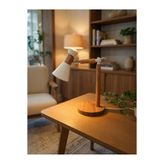 SimaAvize Modern Ahşap Detaylı Beyaz Masa Lambası - Okuma & Çalışma Lambası