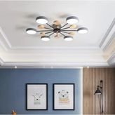 Simaavize Modern Ahşap Detaylı LED Avize-6 - Gri