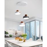 Simaavize Modern LED Macaron 3'lü Avize - Beyaz - Gri