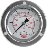 SİMGA Çap Ø52 mm Ön Flanşlı Gliserinli Manometre 0-4 bar