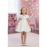 Simli Bebe Yaka Tüllü Bebek Elbise - 2 Yaş - Ekru