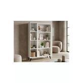 Simple Kitaplık 6 Raflı 90X30x144 Beyaz