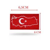 Single Sword Nakış Haritalı Türk Bayrağı.