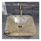 Sipahi Marble Light Emperador Kare Çanak Lavabo